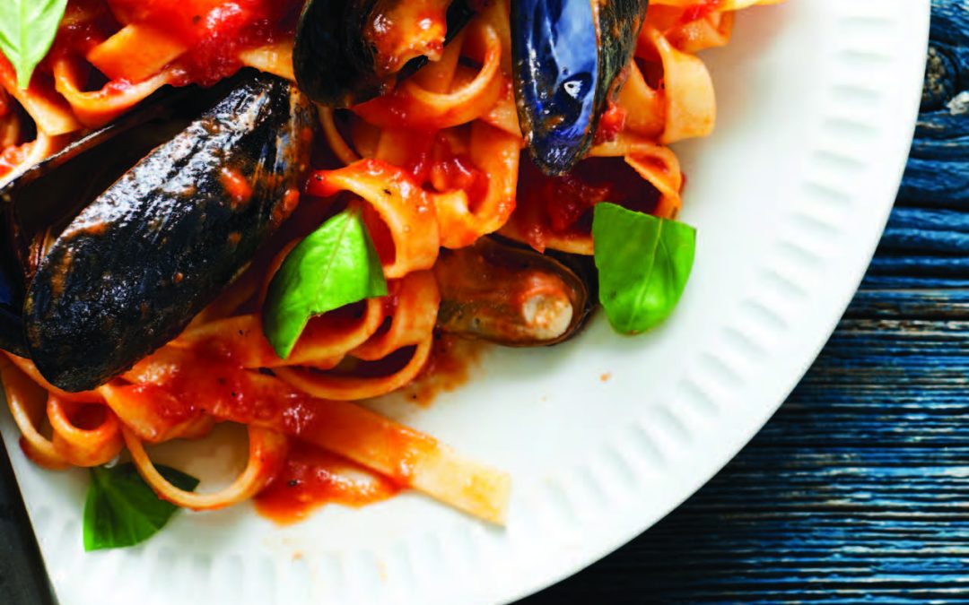 Mussel Tagliatelle in a Tomato Basil Butter Sauce