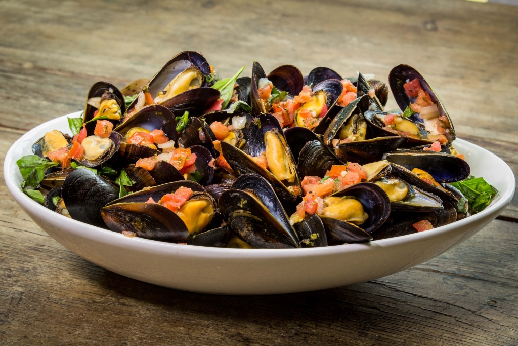 PEI Mussels with Fresh Bruschetta - Canada's Food Island