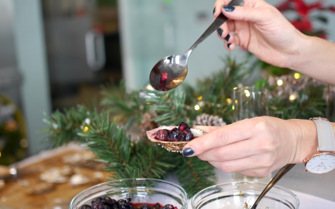 Pickled Blueberry Chutney Oyster Topping