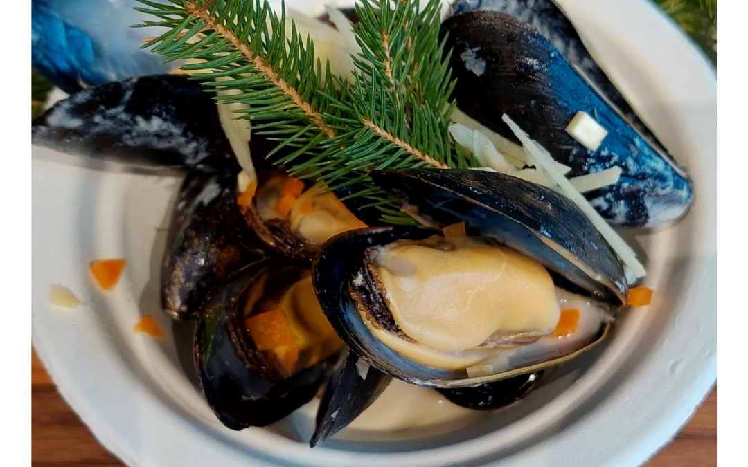 PEI Mussels in a Pine & Ginger Parsnip Cream