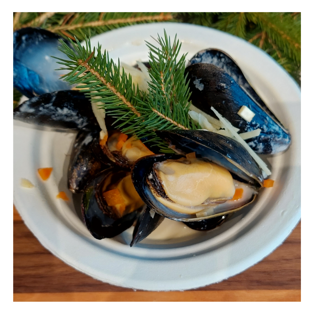 PEI Mussels in a Pine & Ginger Parsnip Cream The Social Shell