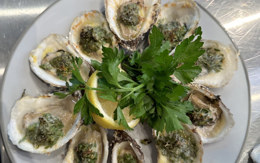 Baked PEI Oysters with Gremolata & Parmesan