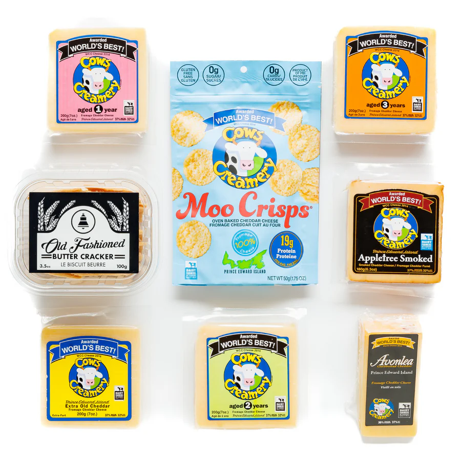 COWS Creamery Cheddar Sampler box